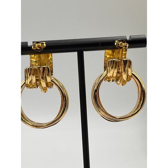 Oma‎ The Label The Idea 18k Gold Plated Chunky Hoop Statement Earring - Picture 5 of 9